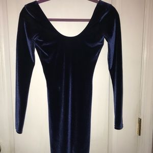 Blue velvet dress